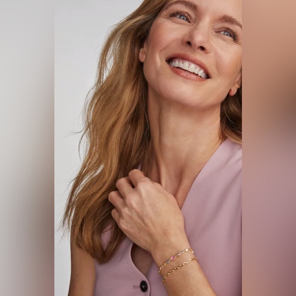 💖🩵Kendra Scott Mini Elisa and Abbie Gold Set of 2 Delicate Chain Bracelets - Picture 5 of 7